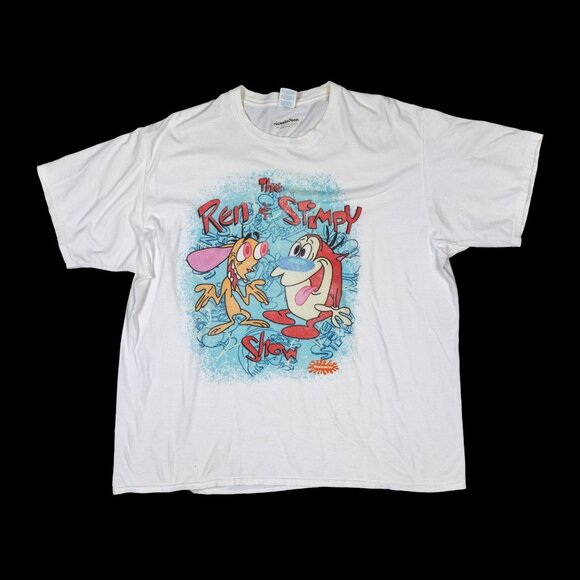 Ren and Stimpy Graphic Tee White 2XL 2017 Nickelodeon - Picture 1 of 6